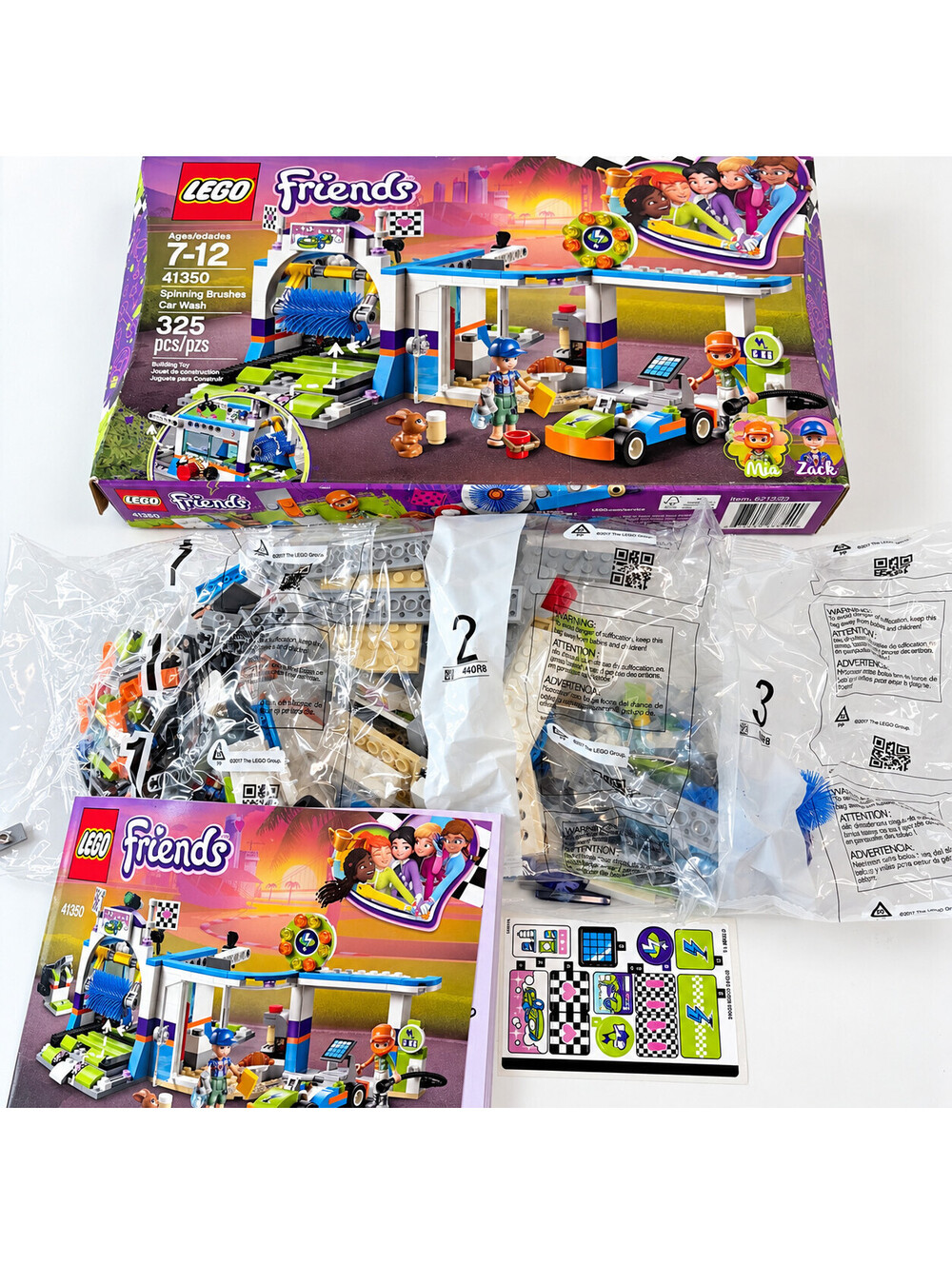 LEGO Friends 41350 Spinning Brushes Car Wash 325 Pieces Retired Open Box New